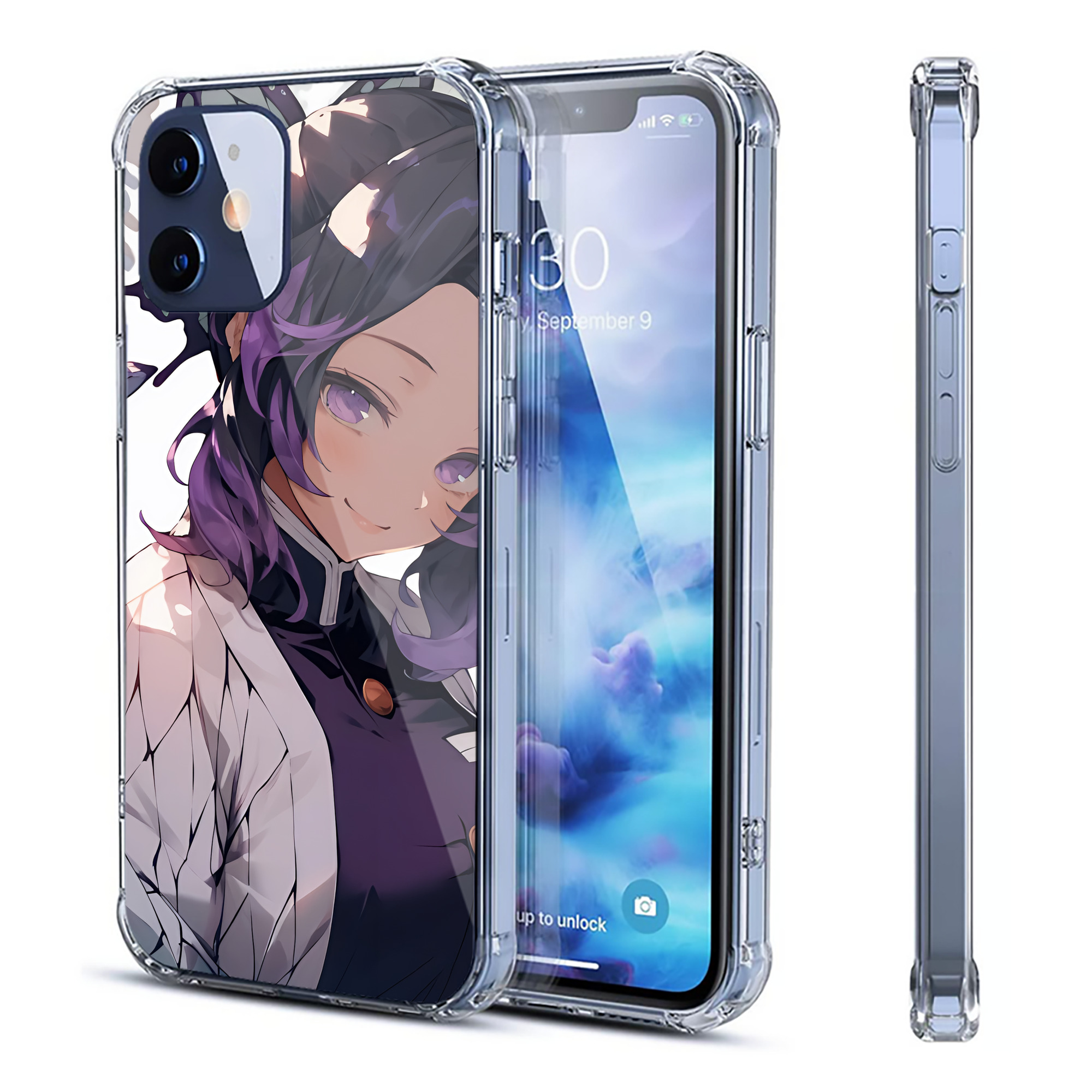 （画像用） 鬼滅の刃（きめつのやいば）蟲柱-胡蝶 しのぶ／こちょう しのぶ Kochou Shinobu 【iPhone 12シリーズ対応】透明スマホケース（クリアソフトケース）